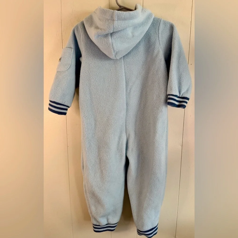 Koala Kids Vintage Light Blue Winter Sports Romper, 24M